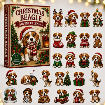Christmas Beagle Advent Calendar 2026 - 24-Day Countdown, Acrylic Charms Every Day Bring New Suprises