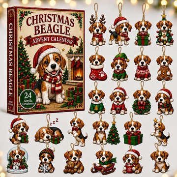Christmas Beagle Advent Calendar 2026 24 Day Festive Countdown Acrylic Charms Blind Box Gift For Dogs Lovers