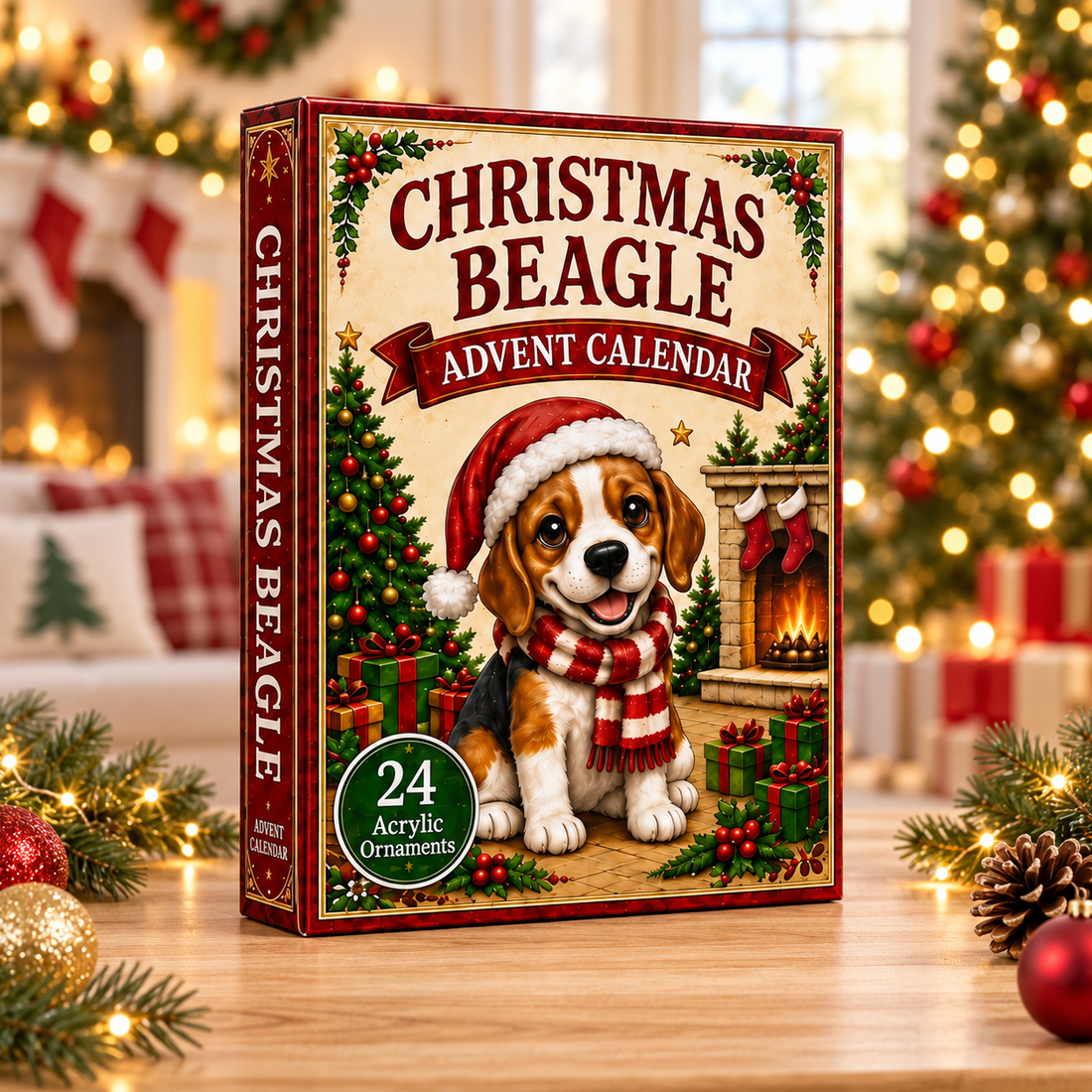 Christmas Beagle Advent Calendar 2026 24 Day Festive Countdown Acrylic Charms Blind Box Gift For Dogs Lovers