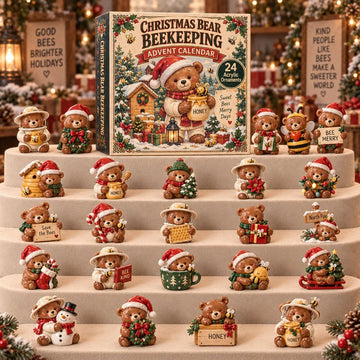 Christmas Bear Beekeeping Advent Calendar 2026 - 24-Day Countdown, Acrylic Charms