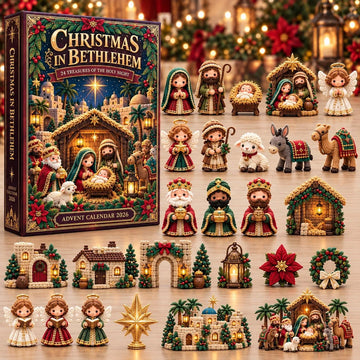 Christmas Bethlehem Advent Calendar 2026 - 24-Day Countdown, Acrylic Charms