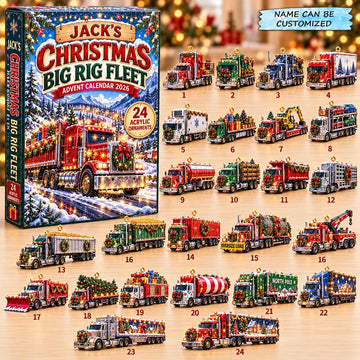 Christmas Big Rigs Advent Calendar 2026 - 24-Day Countdown, Acrylic Charms