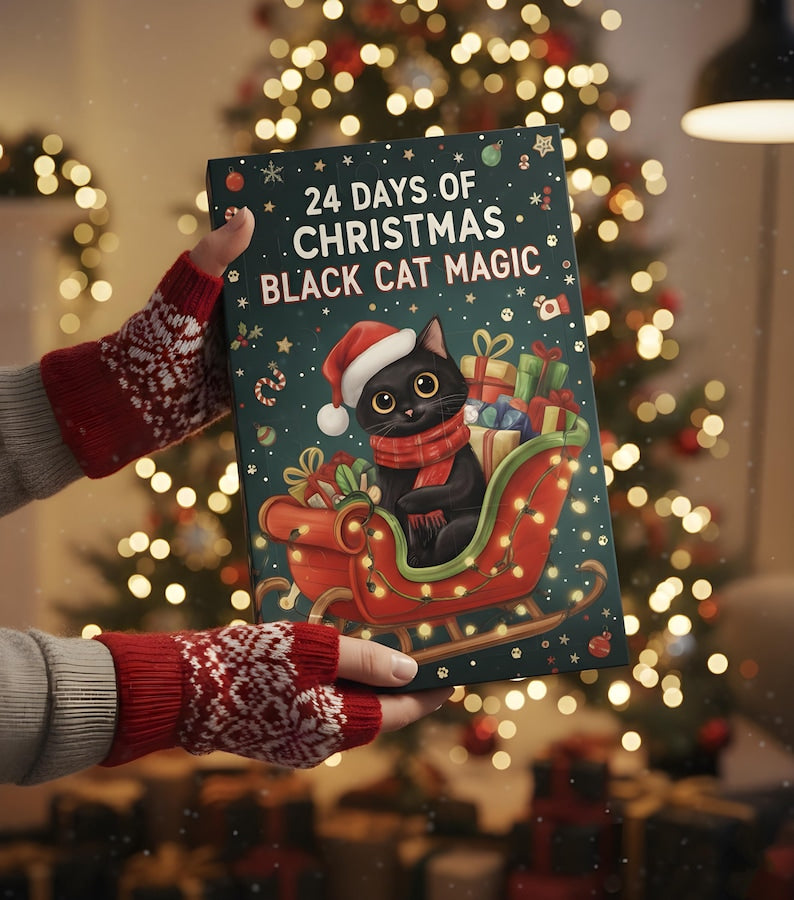 Christmas Black Cat Magic Advent Calendar 2025 24 Days Blind Box Cute Cat Christmas Gift Holiday Countdown For Cat Lovers