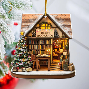 Christmas Book Shop For Book Lovers Personalized Acrylic Ornament Gift For Book Lovers Book Ornament