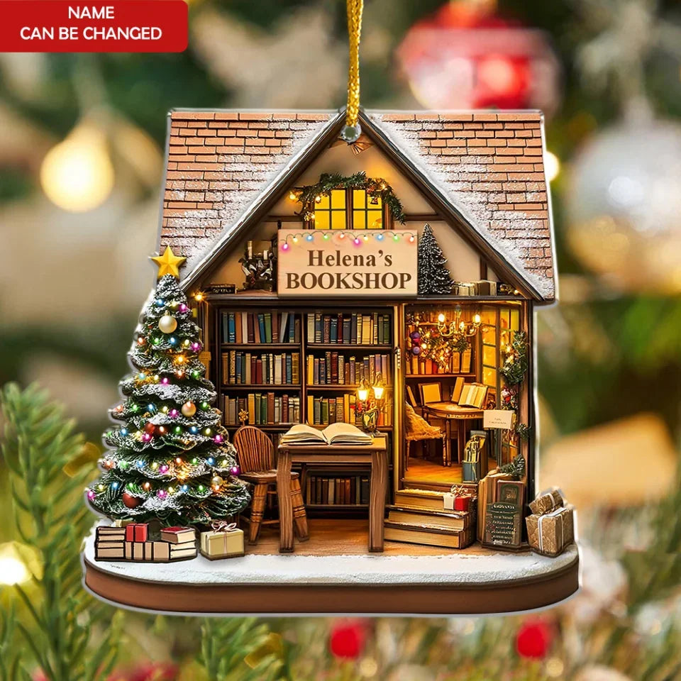 Christmas Book Shop For Book Lovers Personalized Acrylic Ornament Gift For Book Lovers Book Ornament