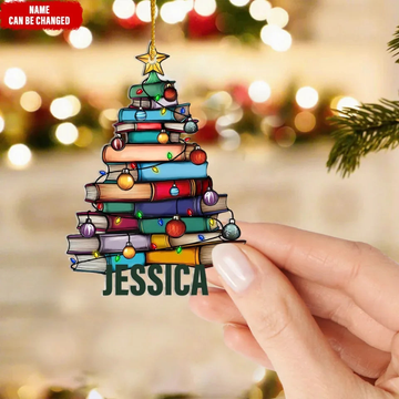 Christmas Book Tree Suncatcher Ornament Personalized Acrylic Ornament Gift For Book Lover Orn376Tl