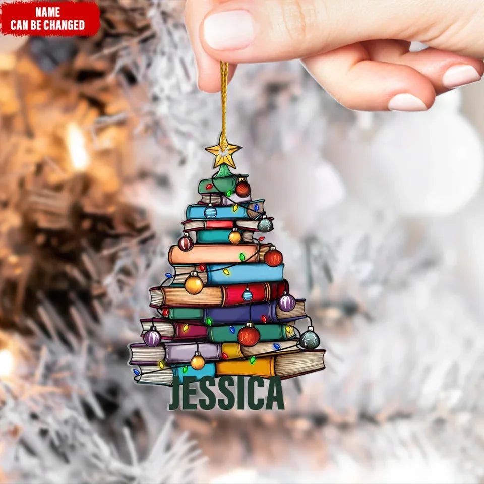 Christmas Book Tree Suncatcher Ornament Personalized Acrylic Ornament Gift For Book Lover Orn376Tl
