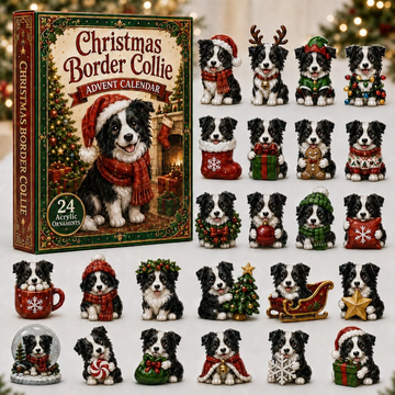 Christmas Border Collie Advent Calendar 2026 - 24-Day Countdown, Acrylic Charms Every Day Bring New Suprises
