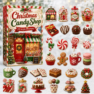 Christmas Candy Shop Advent Calendar 2026 - 24-Day Countdown, Acrylic Charms Every Day Bring New Suprises