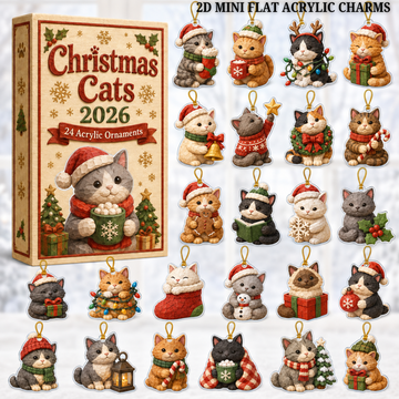 Christmas Cat House Advent Calendar 2026 24 Day Festive Countdown Acrylic Charms Blind Box Gift For Cat Lovers