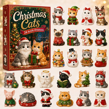Christmas Cats Advent Calendar 2026 - 24-Day Countdown, Acrylic Charms Every Day Bring New Suprises