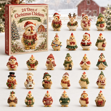 Christmas Chicken Advent Calendar 2026 - 24-Day Countdown, Acrylic Charms Every Day Bring New Suprises