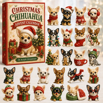 Christmas Chihuahua Advent Calendar 2026 - 24-Day Countdown, Acrylic Charms Every Day Bring New Suprises