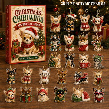 Christmas Chihuahua Advent Calendar 2026 24 Day Festive Countdown Acrylic Charms Blind Box Gift For Chihuahua Lovers