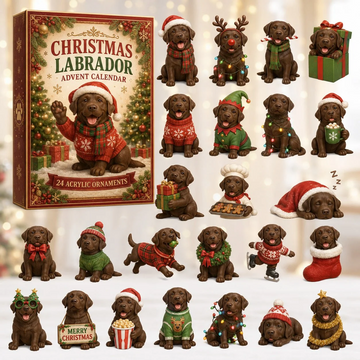 Christmas Chocolate Labrador Advent Calendar 2026 - 24-Day Countdown, Acrylic Charms Every Day Bring New Suprises