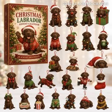 Christmas Chocolate Labrador Advent Calendar 2026 24 Day Festive Countdown Acrylic Charms Blind Box Gift For Labrador Lovers