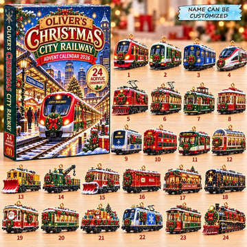 Christmas City Railway Advent Calendar 2026 - 24-Day Countdown, Acrylic Charms