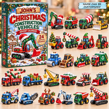 Christmas Constructive Vehicles advent calendar 2026 - 24-Day Countdown, Acrylic Charms