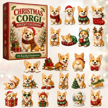 Christmas Corgi Advent Calendar 2026 - 24-Day Countdown, Acrylic Charms Every Day Bring New Suprises