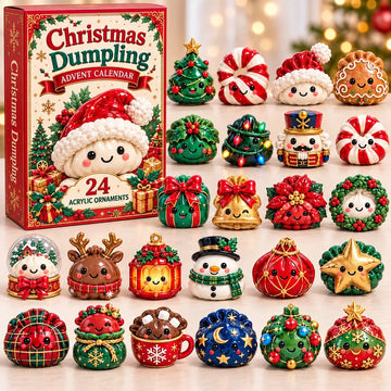 Christmas Cute Dumpling Advent Calendar 2026 - 24-Day Countdown, Acrylic Charms