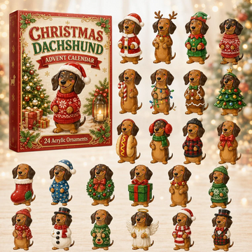 Christmas Dachshund Advent Calendar 2026 - 24-Day Countdown, Acrylic Charms Every Day Bring New Suprises