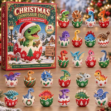 Christmas Dinosaur Eggs Advent Calendar 2026 - 24-Day Countdown, Acrylic Charms