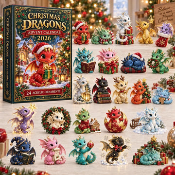 Christmas Dragon Advent Calendar 2026 - 24-Day Countdown, Acrylic Charms