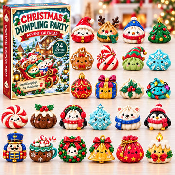 Christmas Dumpling Party advent calendar 2026 - 24-Day Countdown, Acrylic Charms