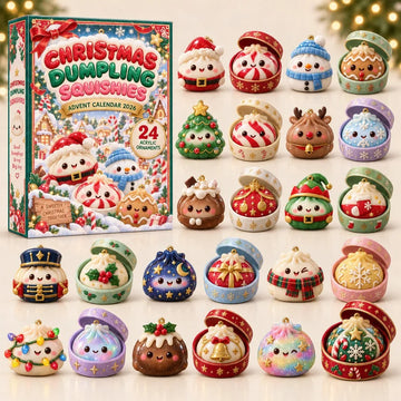 Christmas Dumpling Squishies Advent Calendar 2026 - 24-Day Countdown, Acrylic Charms