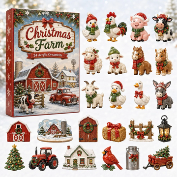 Christmas Farm Merry Advent Calendar 2026 - 24-Day Countdown, Acrylic Charms Every Day Bring New Suprises