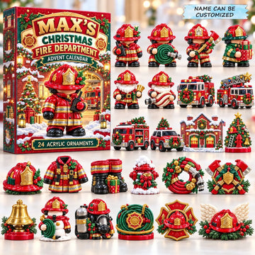 Christmas Fire Department Advent Calendar 2026 - 24-Day Countdown, Acrylic Charms
