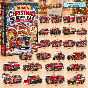 Christmas Fire Rescue Advent Calendar 2026 - 24-Day Countdown, Acrylic Charms