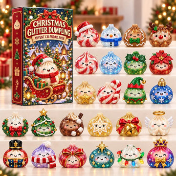 Christmas Glitter Dumpling Advent Calendar 2026 - 24-Day Countdown, Acrylic Charms