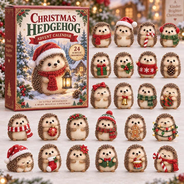 Christmas Hedgehog Lantern Advent Calendar 2026 - 24-Day Countdown, Acrylic Charms
