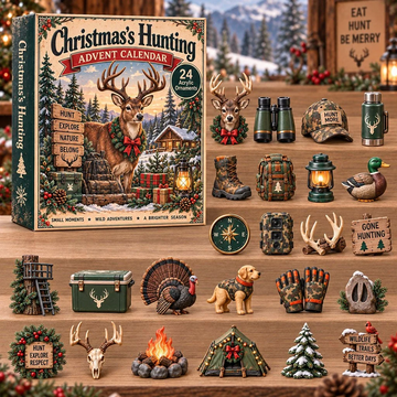 Christmas Hunting Advent Calendar 2026 - 24-Day Countdown, Acrylic Charms Every Day Bring New Suprises