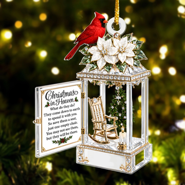 Christmas In Heaven In Loving Memory Of Our Beloved Personalized Acrylic Ornament Memorial Gift For Loss Of Loved One