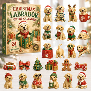 Christmas Labrador Advent Calendar 2026 24 Day Festive Countdown Acrylic Charms Blind Box Gift For Labrador Lovers