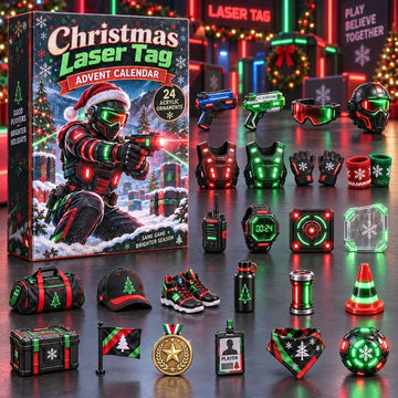 Christmas Laser Tag Advent Calendar 2026 - 24-Day Countdown, Acrylic Charms