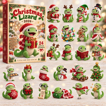 Christmas Lizard Advent Calendar 2026 - 24-Day Countdown, Acrylic Charms