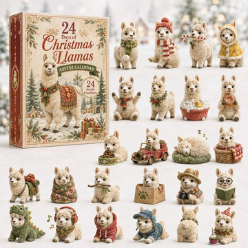 Christmas Llama Advent Calendar 2026 - 24-Day Countdown, Acrylic Charms Every Day Bring New Suprises
