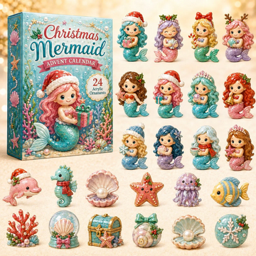 Christmas Mermaid Advent Calendar 2026 - 24-Day Countdown, Acrylic Charms Every Day Bring New Suprises