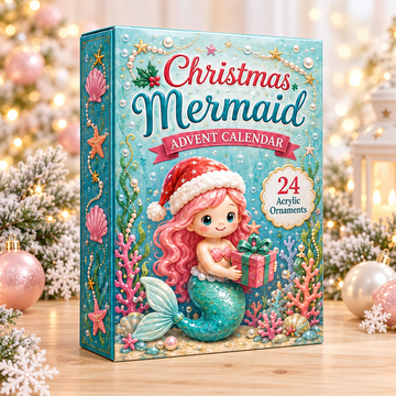 Christmas Mermaid Advent Calendar 2026 24 Day Festive Countdown Acrylic Charms Blind Box Gift For Mermaid Lovers