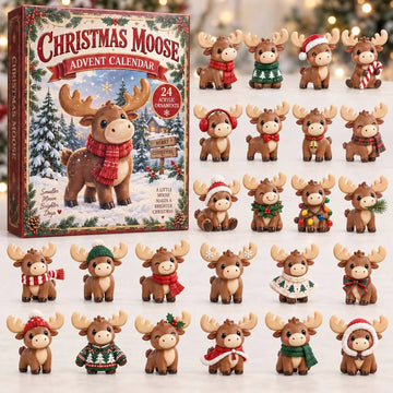 Christmas Moose Advent Calendar 2026 - 24-Day Countdown, Acrylic Charms