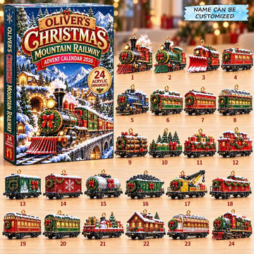 Christmas Mountain Railway Advent Calendar 2026 - 24-Day Countdown, Acrylic Charms