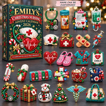 Christmas Nurse Essentials Advent Calendar 2026 - 24-Day Countdown, Acrylic Charms