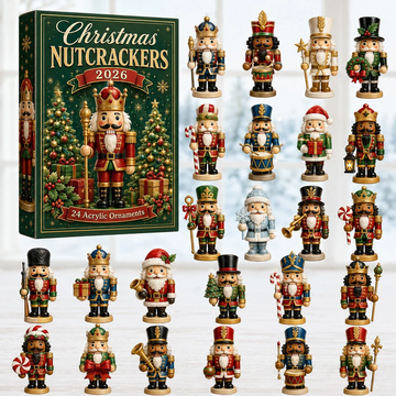 Christmas Nutcrackers Green Advent Calendar 2026 - 24-Day Countdown, Acrylic Charms Every Day Bring New Suprises