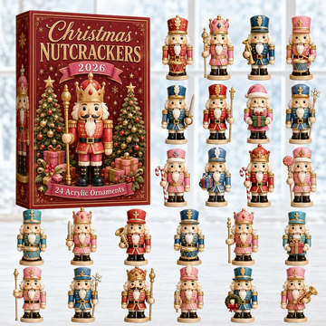 Christmas Nutcrackers Red Advent Calendar 2026 - 24-Day Countdown, Acrylic Charms Every Day Bring New Suprises
