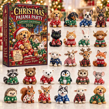 Christmas Pajama Party Advent Calendar 2026 - 24-Day Countdown, Acrylic Charms