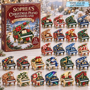 Christmas Piano Advent Calendar 2026 - 24-Day Countdown, Acrylic Charms