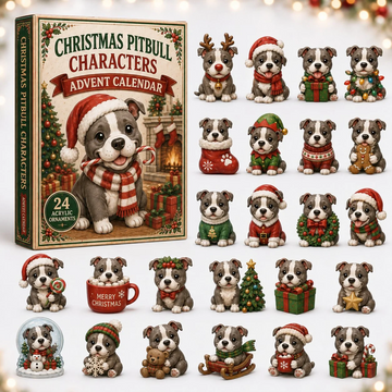 Christmas Pitbull Characters Advent Calendar 2026 - 24-Day Countdown, Acrylic Charms Every Day Bring New Suprises